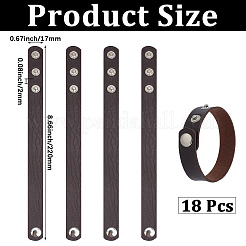 18 Stück PU-Leder-Schnapparmbänder für Damen und Herren&nbsp;BJEW-CY0001-13C