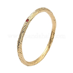 Bracelets joncs en acier inoxydable 304 gravés artisanalement et ornés de strass pour femmes&nbsp;BJEW-D456-01G-01