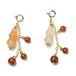 Natürliche Jade-Kürbis-Anhängerdekorationen&nbsp;KK-H445-15G