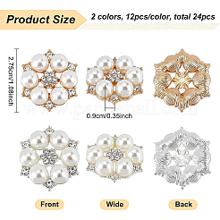 24 pz 2 colori cabochon in strass in lega&nbsp;FIND-BC0003-36