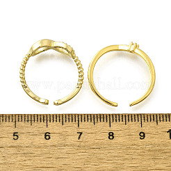 2 pz 2 stili ottone micro pavé trasparente cubic zirconia anelli polsino per le donne&nbsp;RJEW-S399-04G