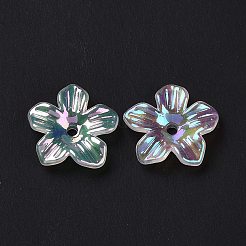 Cappucci di perline acriliche trasparenti con placcatura iridescente arcobaleno&nbsp;OACR-E013-07