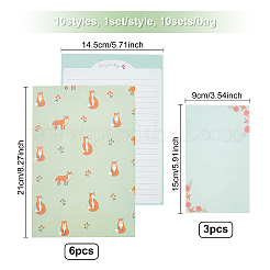 10 Set mit 10 Papierumschlägen und Briefpapier&nbsp;DIY-BC0002-81