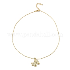 Collane con pendente in ottone placcato oro con micro pavé di zirconi&nbsp;NJEW-L178-02G-01