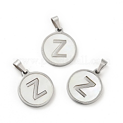 Acier inoxydable 304 avec pendentifs en coquillage blanc&nbsp;STAS-G268-01-P