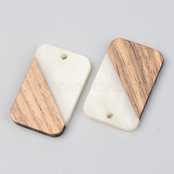Pendentifs en résine opaque et bois de noyer&nbsp;RESI-S389-049A-C04