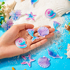DIY-Schmucksets für baumelnde Ohrringe aus Acryl und Edelstahl mit Meeresmotiven&nbsp;DIY-TA0010-53