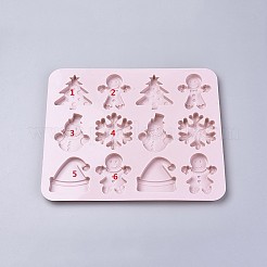 Moldes de silicona de grado alimenticio con tema navideño&nbsp;DIY-F047-01