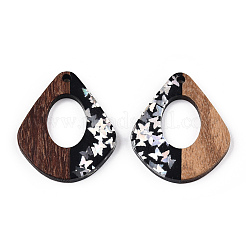 Colgantes de resina opaca y madera de nogal&nbsp;RESI-N039-57B