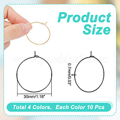 Accesorios para pendientes de aro de acero inoxidable quirúrgico 316L con revestimiento al vacío de PVD&nbsp;STAS-UN0002-86