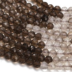 Farbverlauf natürliche Rauchquarz Perlen Stränge&nbsp;G-Z106-A05-4mm-01
