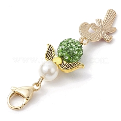 Décoration pendentif en alliage émaillé en forme de canne à sucre/boîte cadeau/père Noël&nbsp;HJEW-JM02363