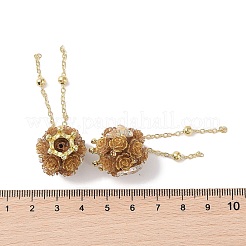 Perline pendenti con nappe di strass in argilla polimerica fatte a mano&nbsp;CLAY-H003-02G-01