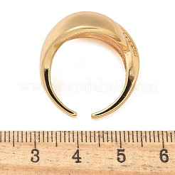 Bagues manchette en laiton micro pavées en oxyde de zirconium transparent pour femmes&nbsp;RJEW-B112-01G