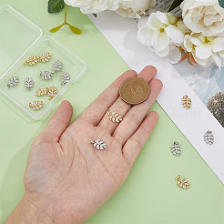 16 Stück 2 Farben Messing Micro Pave klar Zirkonia Charms&nbsp;ZIRC-DC0001-23