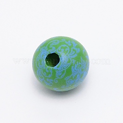 Perles de bois naturel imprimées&nbsp;WOOD-TAC0007-60E