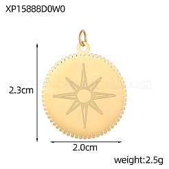 Pendentifs ronds et plats en acier inoxydable 304&nbsp;STAS-OY004-50G