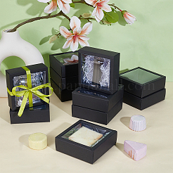 Cajas de galletas de papel cuadradas con ventana de pvc transparente&nbsp;CON-WH0098-16A-01