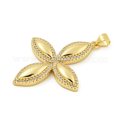 Ciondoli in ottone con placcatura a cremagliera con micro pavé di zirconi chiari&nbsp;KK-Z067-19G