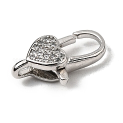 Chiusure a moschettone in ottone chiaro con zirconi cubici&nbsp;KK-Z078-46D-P