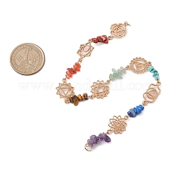 Chakra natürlicher roter Jaspis & Howlith & Tigerauge & Karneol & grüner Aventurin & Lapislazuli & Amethyst Verbindungsstück-Anhänger&nbsp;FIND-JF00141-01