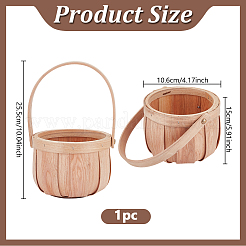 Apfel-Blumenkörbe aus Holz mit Griff&nbsp;AJEW-GA0009-57