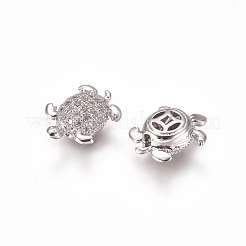 Messing Micro Pave klare Zirkonia Perlen&nbsp;ZIRC-I038-25P