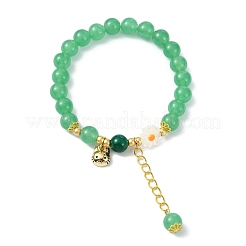Bracelets extensibles en perles de jade malaisien naturel pour femmes&nbsp;BJEW-JB11360-03