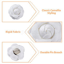 6 épingle à revers en velours en forme de camélia de 3 tailles&nbsp;JEWB-FH0001-34