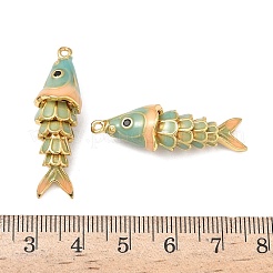 Pendenti in ottone con micro pavé di zirconi e smalto&nbsp;KK-H526-03G-05