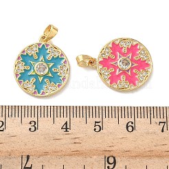 Pendentifs avec zircon cubiques à micro-pavés en laiton&nbsp;KK-K305-16G