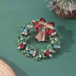 Ghirlanda di natale e campanella in lega con ciondolo di strass collane e orecchini pendenti e braccialetti con ciondoli e set di spille&nbsp;WG06691-09
