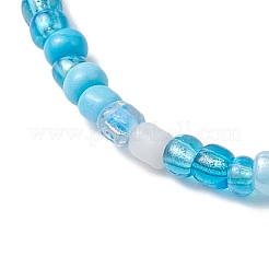 Gefärbte synthetische türkisfarbene Perlen-Stretcharmbänder für Kinder&nbsp;BJEW-JB110102-01