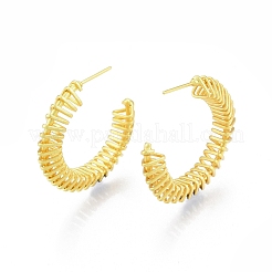 Boucles d'oreilles en fil de laiton en forme de C&nbsp;EJEW-G322-04MG