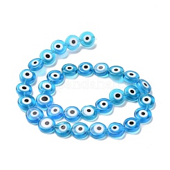 Handmade bösen Blick lampwork flache runde Perle Stränge&nbsp;LAMP-L058-12mm-09