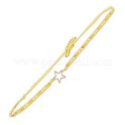 Bracelet tressé en perles de rocaille miyuki avec étoile ouverte&nbsp;BJEW-P269-31BC