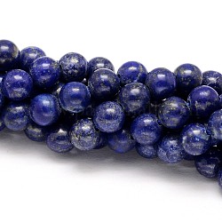 Natürliche Lapislazuli runde Perlen Stränge, 4 mm, Bohrung: 0.8 mm, ca. 89 Stk. / Strang, 15.5 Zoll