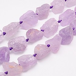 Natural Amethyst Beads Strands, Nuggets, Medium Orchid, 18~35x15~26x9~21mm, Hole: 1mm