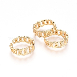 Anelli regolabili in ottone, anelli gemelli, anelli aperti, con micro pave chiaro zirconi, placcato di lunga durata, oro, formato 6, 16mm