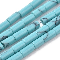 Chapelets de perles en turquoise synthétique, colonne, 4x2mm, Trou: 0.6mm, Environ 90 pcs/chapelet, 15.75 pouce (40 cm)