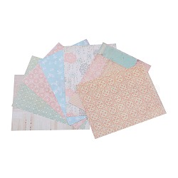 Scrapbook Paper Pad, for DIY Album Scrapbook, Greeting Card, Background Paper, Floral Pattern, 200x150x0.1mm, 14sheets/set