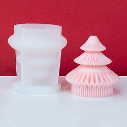 Stampo per candele profumate in silicone fai da te per albero di Natale, stile origami, bianco, 91x61mm, diametro interno: 56.5mm