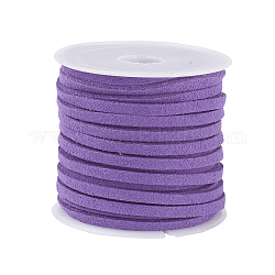 3x1.5mm Flat Faux Suede Cord, Faux Suede Lace, Medium Orchid, about 5.46 yards(5m)/roll