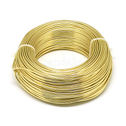 Round Aluminum Wire, Bendable Metal Craft Wire, Flexible Craft Wire, for Beading Jewelry Doll Craft Making, Light Gold, 12 Gauge, 2.0mm, 55m/500g(180.4 Feet/500g)