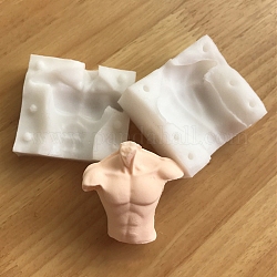 DIY Silicone Craft Doll Body Mold, for Fondant, Polymer Clay Making, Epoxy Resin, Doll Making, Body, White, 59x54x19mm