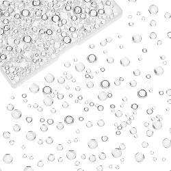 CHGCRAFT 1700Pcs 5 Sizes Clear Dewdrop Water Droplets Half Round Clear Waterdrop Resin Beads for DIY Scrapbooking Embellishments Nail Art Phone Card Making Decor, 3~8mm