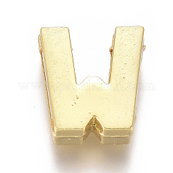 Charms de la diapositiva de aleación, letra w, 12.5x11x4mm, agujero: 1.5x8 mm