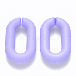 Opaque Spray Painted Acrylic Linking Rings, Quick Link Connectors, for Cable Chains Making, Oval, Lilac, 31x19.5x5.5mm, Inner Diameter: 19.5x7.5mm