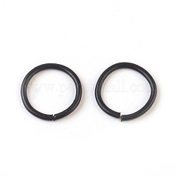 Iron Jump Rings, Open Jump Rings, Black, 18 Gauge, 10x1mm, Inner Diameter: 8mm