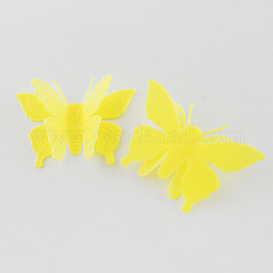 Solid Color Acrylic Cabochons, Butterfly, Yellow, 52x78x20mm